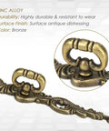 Close-up of vintage bronze long drawer pulls, 200mm length, showing zinc alloy finish, part of old school 4 pack design.