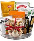 Clear Acrylic 11 Inch Lazy Susan Organizer With A Super Smooth 360 Spin That Makes Taming Kitchen Clutter An Absolute Game Changer For Pantries And Fridge Storage filled with snacks and pasta.