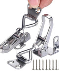 2 Pack Stainless Steel Toggle Latch Clamp For Cabinets And Boat Anti Rattle Lockable Hinge Fastener With Mirror Finish Marine Grade 316 Stainless Steel