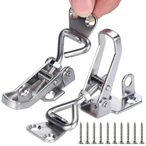 2 Pack Stainless Steel Toggle Latch Clamp For Cabinets And Boat Anti Rattle Lockable Hinge Fastener With Mirror Finish Marine Grade 316 Stainless Steel