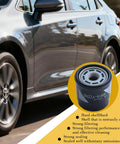 Car next to premium engine oil filter for Toyota and Lexus, replacement 90915 YZZN2 with 6 pack, fits RAV4 Camry Corolla Prius.
