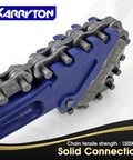 Heavy Duty Chain Pipe Wrench With 36 Inch Chain, close-up of chain and C shaped head, blue powder coat, 15000 lbs breaking load