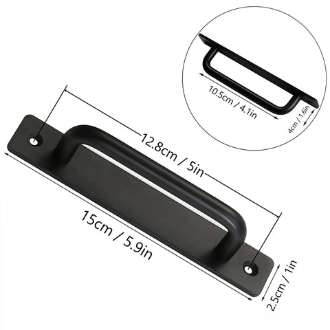 Sturdy 2 Pack Sliding Door Handles With Plate For Kitchen Cabinet Bathroom Closet And Barn Doors 5 Inch Center Hole Front Pulls