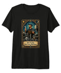 Premium Tri-Blend Crewneck Tee For Machinists Featuring Tools Vise Gauge Square Design, black fabric, machine-themed graphic.