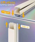 Hide Wall Wires Like A Pro With This Paintable Self Adhesive Cord Cover For 2 To 4 Cables, showing snap-on and slide-on mounting options.