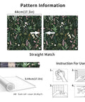 Floral Peel And Stick Vinyl Wallpaper For Kitchen Cabinets And Furniture, pattern details and application instructions, PVC material.