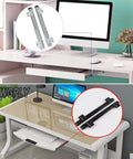 One Pair 14 Inch Heavy Duty Steel Drawer Slides Silent Ball Bearings 40kg Load Capacity Cabinet Furniture Workshop Smooth Glide Robust Construction Easy Install No Jank Vibe For Home Renovation Projects Reliable Long Term Storage Solutions shown on desk drawer