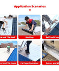 Badass Asphalt Roof Repair Tape With Heavy Duty Aluminum Foil Waterproof Sealant used on various roof types including self-built houses.
