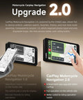 Upgrade 2.0 for Ride Ready 6 Inch LTE 4G Motorcycle GPS Navigation with CarPlay Android Auto features on screen