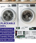Heavy Duty Washing Machine Control Board Fits Whirlpool And Crosley With No Sweat Installation And Smooth Daily Rinse Cycles For A Completely Stress Free Laundry Session displayed with washer and dryer.