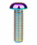 Alt Tag: Rainbow Titanium Button Head Bolts M6x20mm Six Pack Made From 6Al4V Grade 5 Titanium Alloy With 1mm Thread Pitch And 4mm Allen Key