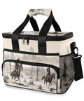 Desert Cowboy Style Go To Insulated Lunch Bag With Shoulder Strap 15L Reusable Cooler Box with western design, mesh pockets