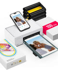4x6 Portable Photo Printer For iPhone And Android With Wi Fi Full Color Dye Sublimation Instant Photo Printing On The Go Snap And Share Ready Compact Pocket Size Printer Includes 100 Sheets And 3 Cartridges.