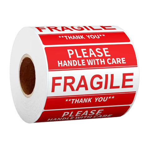 Fragile Stickers 2x3 Inches For Shipping And Moving With Permanent Adhesive 500 Labels On One Roll Please Handle With Care Do Not Drop Warning Labels