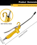 Powerful High Flow Industrial Air Blow Gun with rubber guard, wide air nozzle, swivel hook, and durable metal construction for heavy-duty use