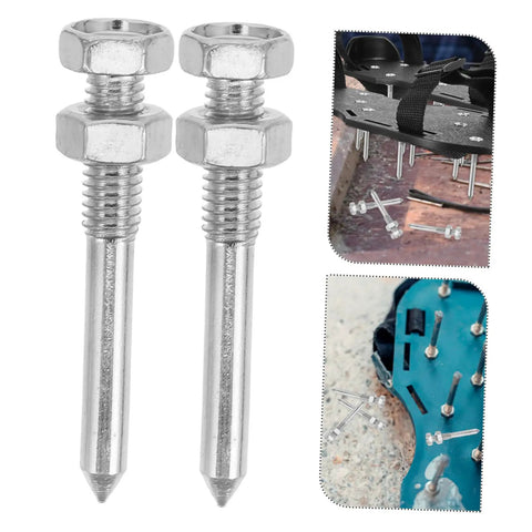 Pro Grade Lawn Aerator Shoes With 20 Heavy Duty Metal Spikes Replacement Pegs and detailed close-up of durable garden spikes