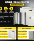 Heavy Duty 12 X 10 X 6 Inch Steel Electrical Enclosure Nema 4x Ip66 features durable epoxy powder coating for corrosion resistance.