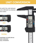 Digital Caliper 0-6 Inch With Big LCD Screen Auto On Off Feature Inch Millimeter Conversion Measuring Tool display units