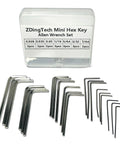 21 Piece Pocket Sized Hex Key Set with Rust Resistant Black Oxide Finish, Micro Allen Wrenches in 0.028 0.035 0.05 sizes