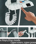 RIBEUJIZS Digital Shower System, White Digital Display Shower System Set control panel with user adjusting shower settings.