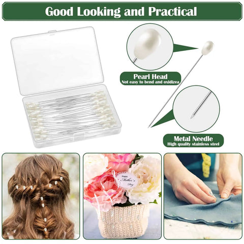 All In One DIY Floral Arrangement Kit With Green Wire And Floral Tape Including 26 Gauge Stem Wire 114 Feet 22 Gauge Paddle Wire box of pearl head pins