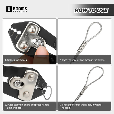 8.8 Inch Heavy Duty Beefed Up Pro Grade Crimping Pliers Kit With 140 Double Barrel Sleeves shown in use on wire loop