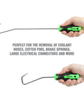 Two OEMTOOLS hose remover tools with green/black handles, long hooked shafts.