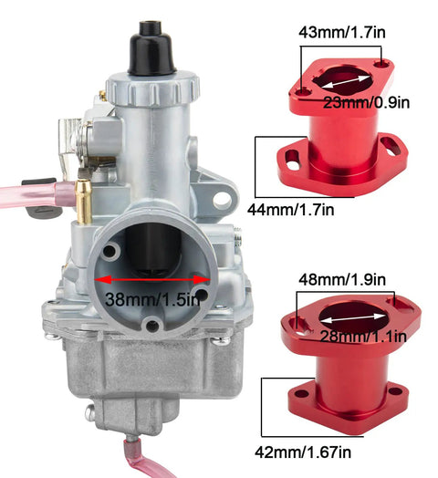 26mm Performance Carburetor Kit For Mikuni Predator 212cc GX160 GX200 CT200U KT196 with carburetor and manifold dimensions