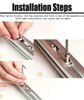 Installation steps for Cool 50 Pack Of Premium M5 T Nuts For 3030 Aluminum Profile Bars using an L wrench.