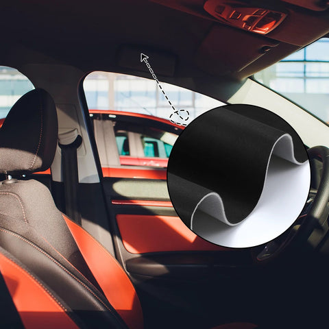 Pangda suede headliner fabric for cars, black, foam-backed, 98 x 60 in