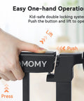 Close-up of Easy One-hand Operation on Extra Wide Baby And Dog Gate 80 Inch Adjustable Pet Safety Barrier with secure latch.
