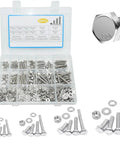 600 Piece Beefy Hex Head Cap Screws Set M3 M4 M5 M6 In 304 Stainless Steel With Nuts And Washers For DIY Projects And Auto Repairs Heavy Duty Durable Precision Thread Bolts, organizer case with assorted bolts