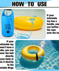 Blue 10L sand bag anchor with rope attached to yellow inflatable ring for 2 Pack Sand Anchor Bags 10L And 20L, 2 In 1 Kayak Anchor Kit