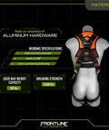 Back view of Lite Vest Style Harness With Aluminum Hardware And Suspension Trauma Straps Quick Connect Buckle OSHA And ANSI Compliant.