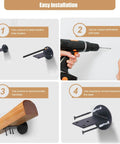 Installation guide for Heavy Duty Solid Pine Handrail Knockout Non Slip Staircase Grab Bar Wall Mounted Safety Railing.