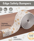 Heavy Duty Baby Proofing Edge Protectors 6.5Ft Super Dense Soft Rubber Foam Furniture Bumper Guards on a wooden surface.