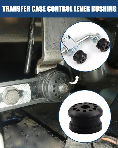 Dodge Ram 1500 2500 3500 4x4 Transfer Case Shifter Linkage Bushing Grommet Replacement For Smoother Shifts And Less Vibration No More Grind Quiet Ride Includes 2 Pcs And 2 Metal Clips installed on transfer case lever