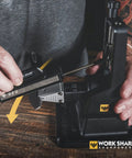 Using Precision Adjustable Knife Sharpener Kit With Fixed Angle Jig And Clamp Guided 15 To 30 Degree Sharpening tool.