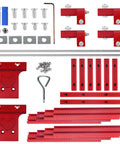 Parallel Guide Rail Extension Kit For Track Saw With Fixed Guide Rails And Connector Joints For Repeatable Rip Cuts Inch Scale CNC Aluminum Pro Grade Durable Auxiliary Tool components displayed