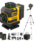 16 Lines Laser Level With Tripod For DIY Projects Self Leveling For Indoor Use Two Batteries Included High Accuracy Cross Line Tool Built For Handyman Pros, laser level with tripod and accessories