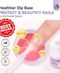 Applying Dip Powder Base With Vitamin E And Castor Oil Ultra Adhesive Formula for Nourishing Nail Foundation and Refill Set