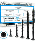 Drywall Screws Assortment Kit With 160 Pieces In Five Sizes Three Inch, Two Inch, One And Three Eighths Inch, One Inch, And Five Eighths Inch Coarse Thread Phillips Bugle Head Sharp Point For Wood And Sheetrock Projects In Durable Clear Plastic Case