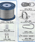 Heavy Duty 55Ft Batting Cage Netting And Cable Tension Kit For Home Backyard Baseball And Softball, includes wire rope and clamps