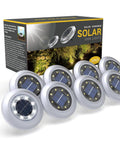 Outdoor Solar Lights For Garden And Pathway With 8 LED IP65 Waterproof Landscape Lighting Kit and packaging box