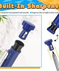 Built-in sharpener for Tough As Nails Carpenter Pencil Set With Built In Sharpener And Extended Needle Nose Tip For Hard To Reach Spots And Deep Hole Making 6 Pack Job Site Essential Woodworking Gear.