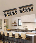 Five Light Adjustable Track Lighting Fixture In Industrial Black for ceiling mount in modern kitchen