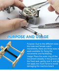 "Aluminum Alloy Watch Movement Holder Kit, Pro Grade Repair Base For Removing, Adjusting, And Fixing Movements, tool setup."