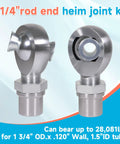 Ready To Roll 1 25 Inch Threaded Heim Joints Rod End Kit Built Tough With Heavy Duty Chromoly Steel, showcasing durable chromoly joints.