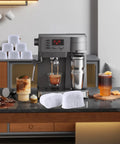 Charcoal water filter set, 6 pcs, for Breville Barista Express/Pro espresso machines on kitchen counter