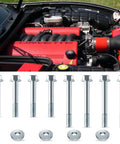 12 Piece M10-1.5 Engine Stand Bolt Kit For Gm Ls Motors Garage Tough Flange Mounting Hardware Muscle Car Swap Shop Ready Boss Grade Racing Bolts with bolts and washers.